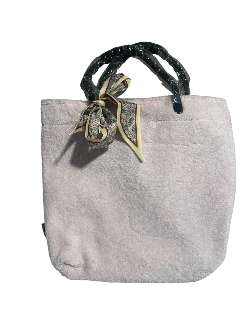 Marykay Pink Plush Tote Bag with Scarf Accent